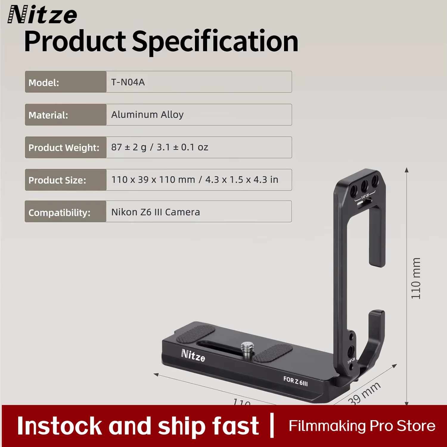 Nitze camera L Bracket for Nik - Nikon Camera Z6 Iii 评论和价格