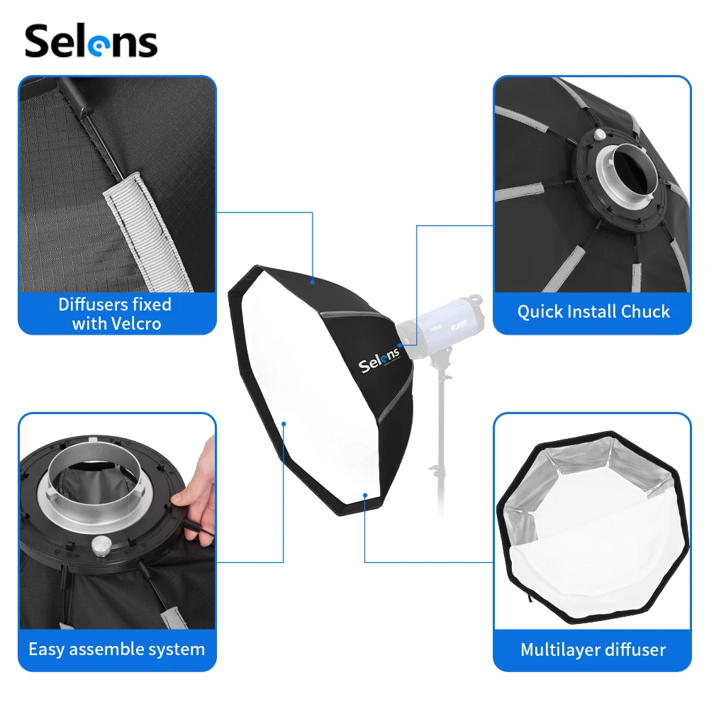 Selens 82/105cm Umbrella Softb - Photography Umbrella Lighting Setup 评论和价格