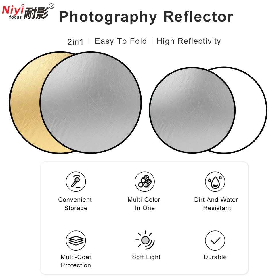 2in1 Round Portable Reflector  - Photography Lighting Reflector 评论和价格