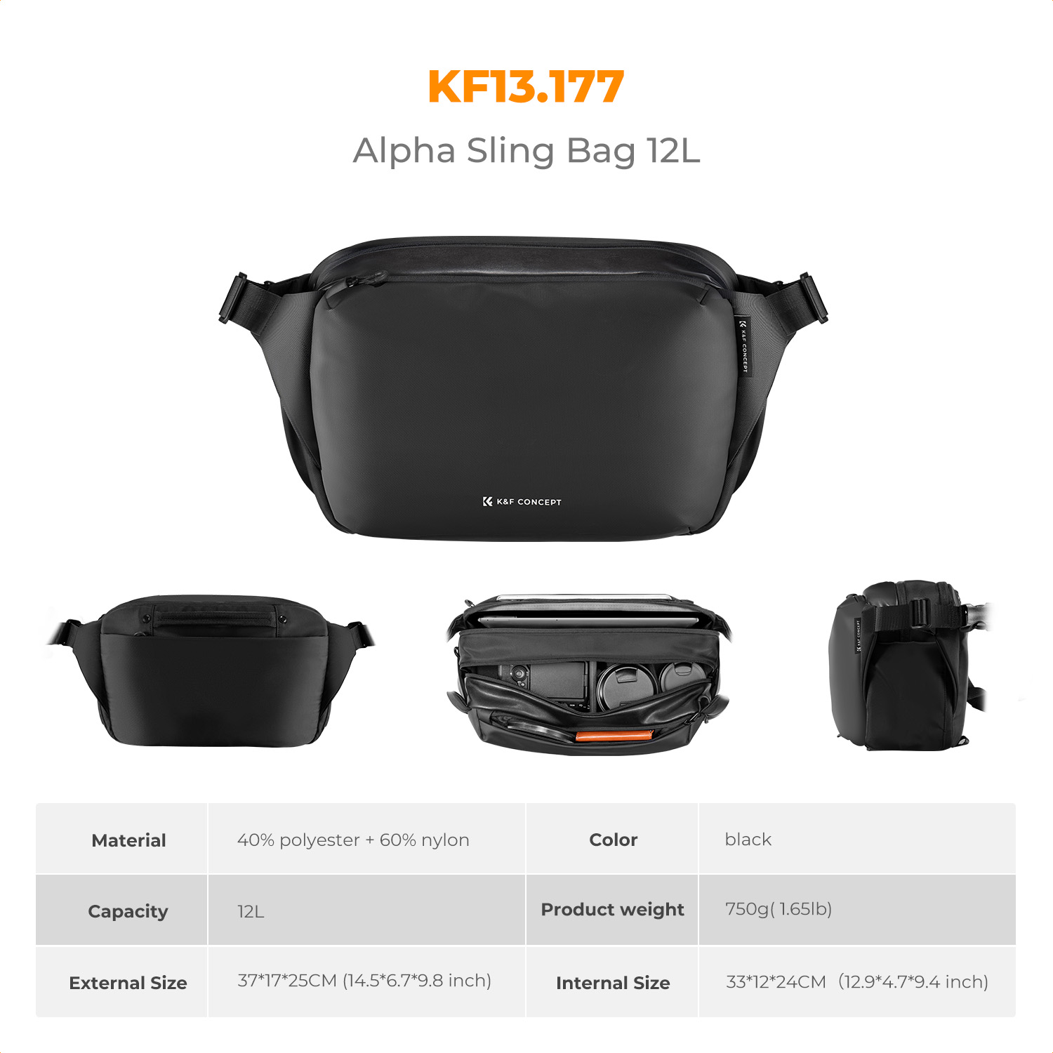 K&F CONCEPT 12L/10L Camera Sli - Photography Lighting Equipment Bags 评论和价格