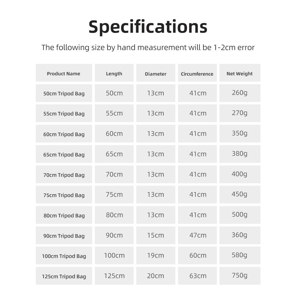 55/60/65/70/75/80/100/125cm Pa - Photography Lighting Equipment Bags 评论和价格