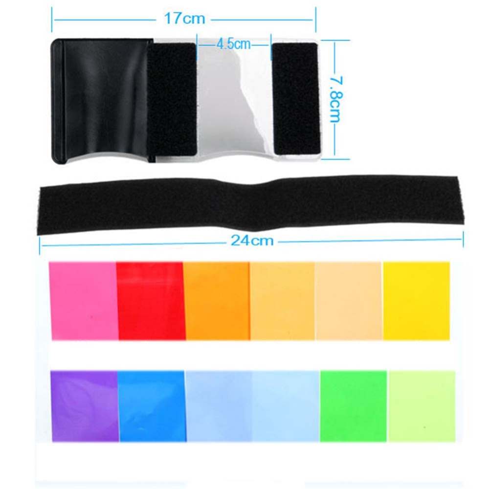12 Colors Camera Flash Gels Li - Photography Lighting Kits 评论和价格