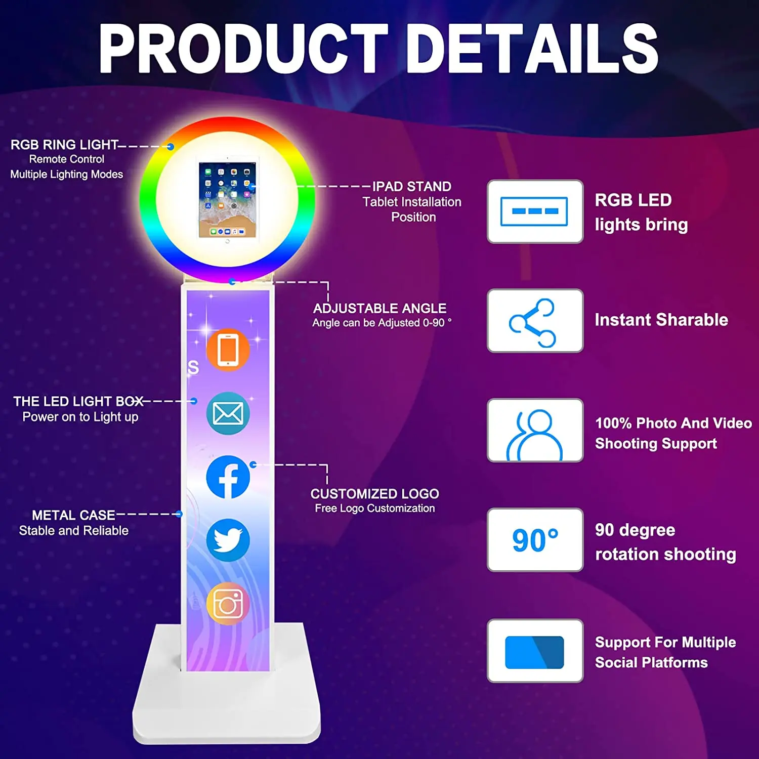 Portable Photo Booth For IPad  - Photography Lighting Kit Rental 评论和价格