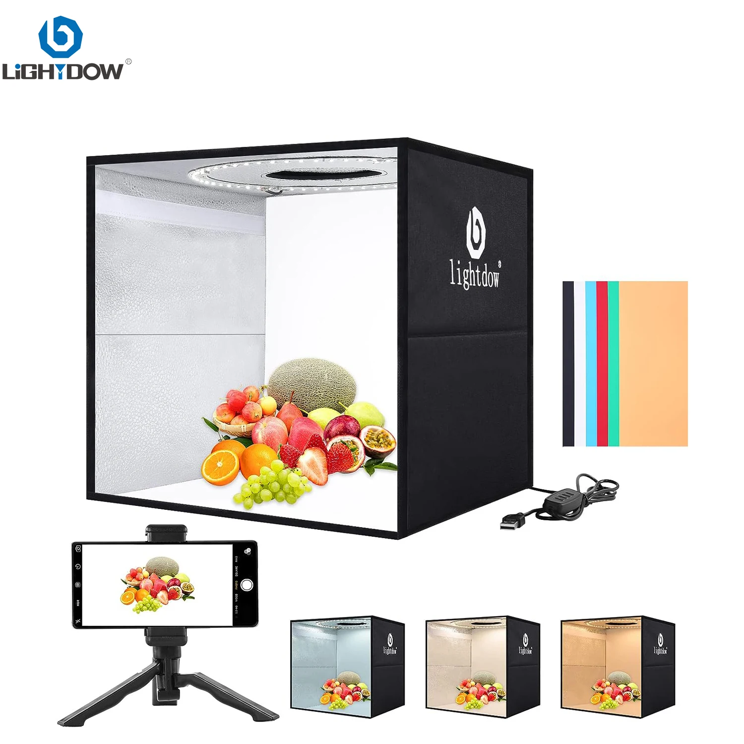 Lightdow Dimmable Photo Box LE - Photography Lighting And Backdrop Kits 评论和价格