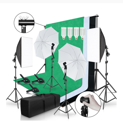Gold Seller Full Set Photograp - Photography Lighting And Backdrop Kits 评论和价格