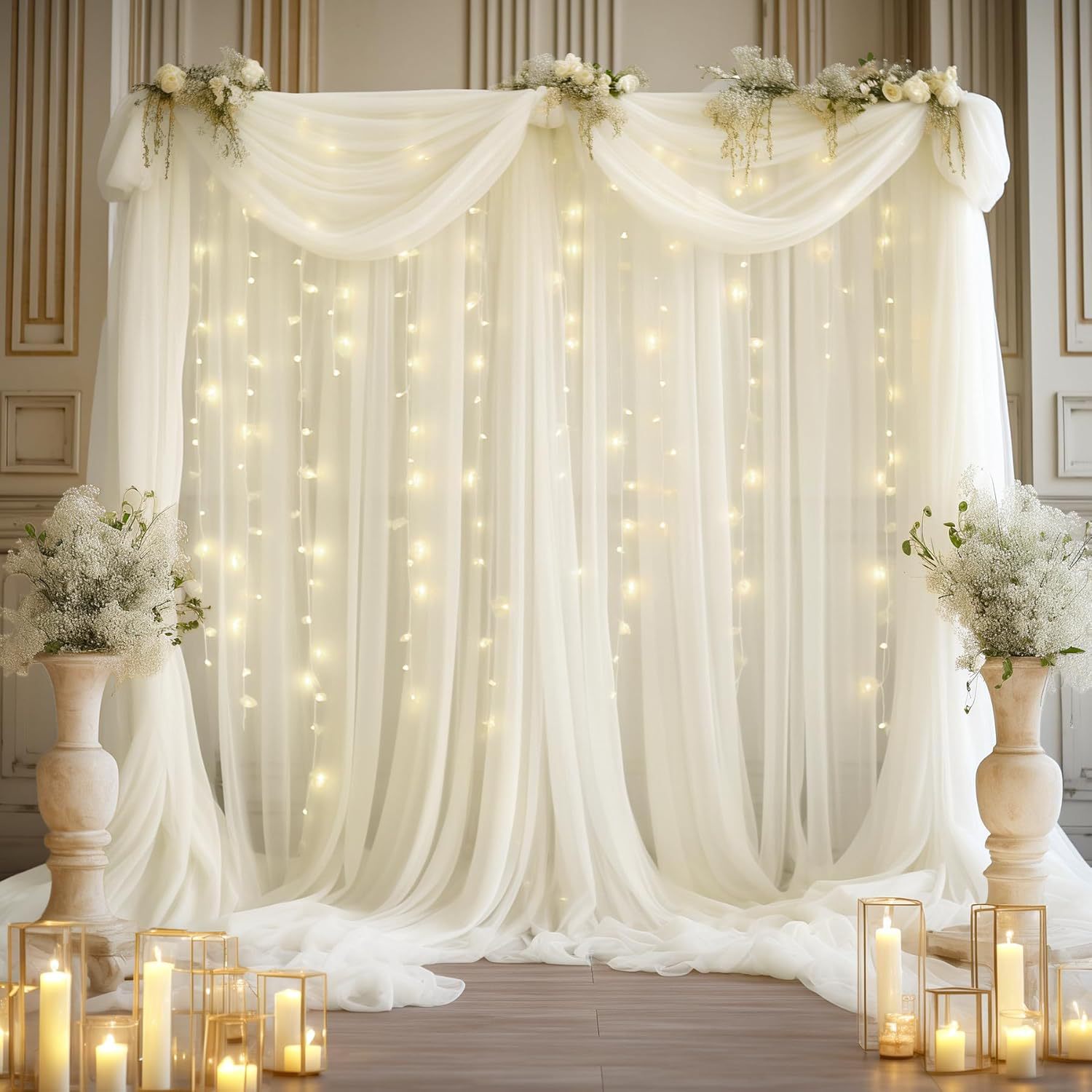 1 Pack Wedding Tulle Backdrop  - Photography Lighting Kits 评论和价格