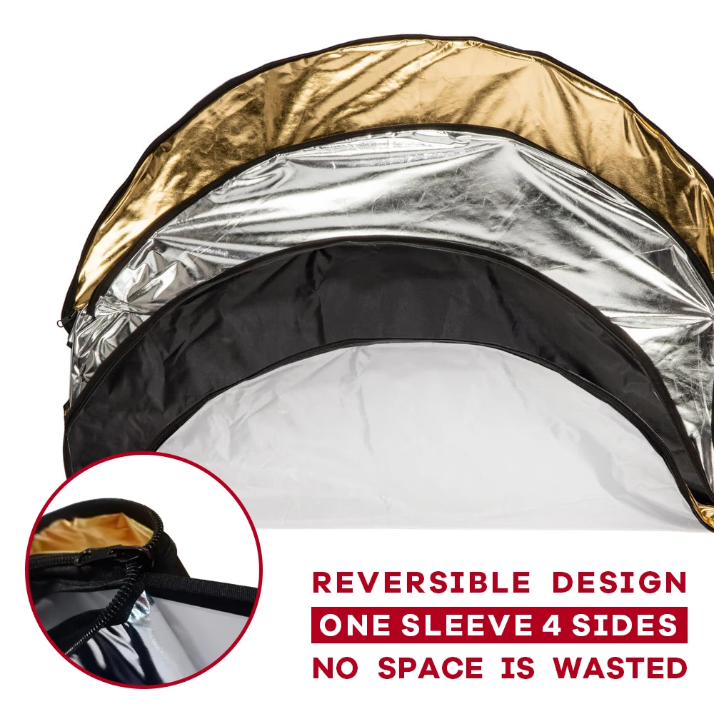 60/80/110cm 5-in-1 Collapsible - Photography Lighting Reflector 评论和价格