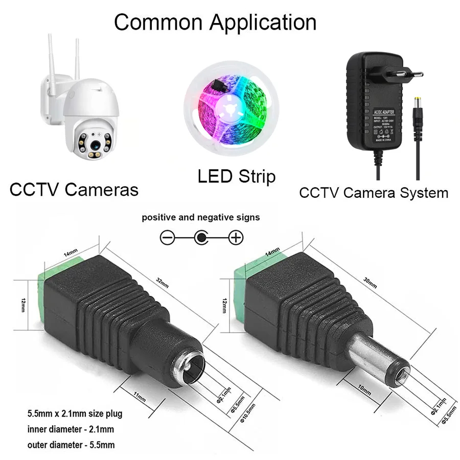 5pairs DC 12V Female And Male  - Photography Led Lighting Kit 评论和价格